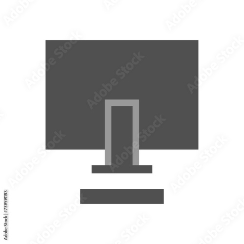 後ろから見たPCモニター