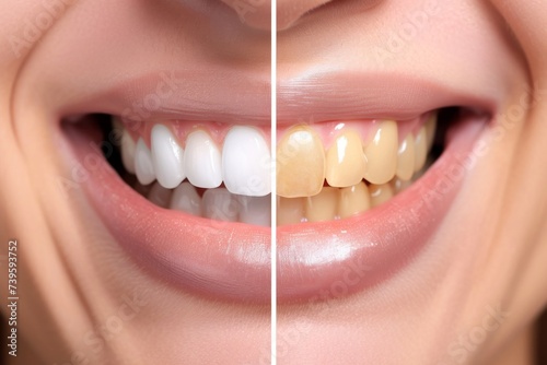 Promotional image for dental clinic showcasing a young woman s flawless bright smile