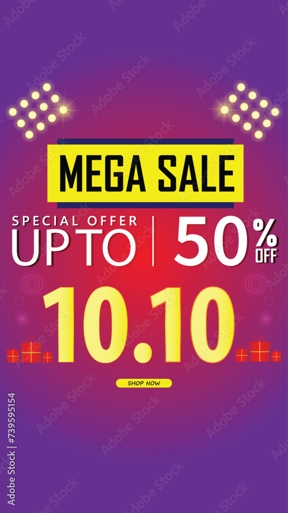 Sale banner template design .  10.10 SPECIAL OFFER, MEGA SALE, FLASH SALE