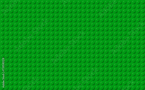 Green plastic toy blocks. Modern vector bricks background. Plastic construction plate. Simple vector illustration