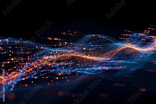 Abstract background featuring neon fiber optic lines Symbolizing high-speed connectivity and the flow of digital information