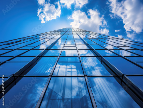 Skyward View of a Modern Glass Building