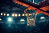 Stadium basketball scoring with hoop