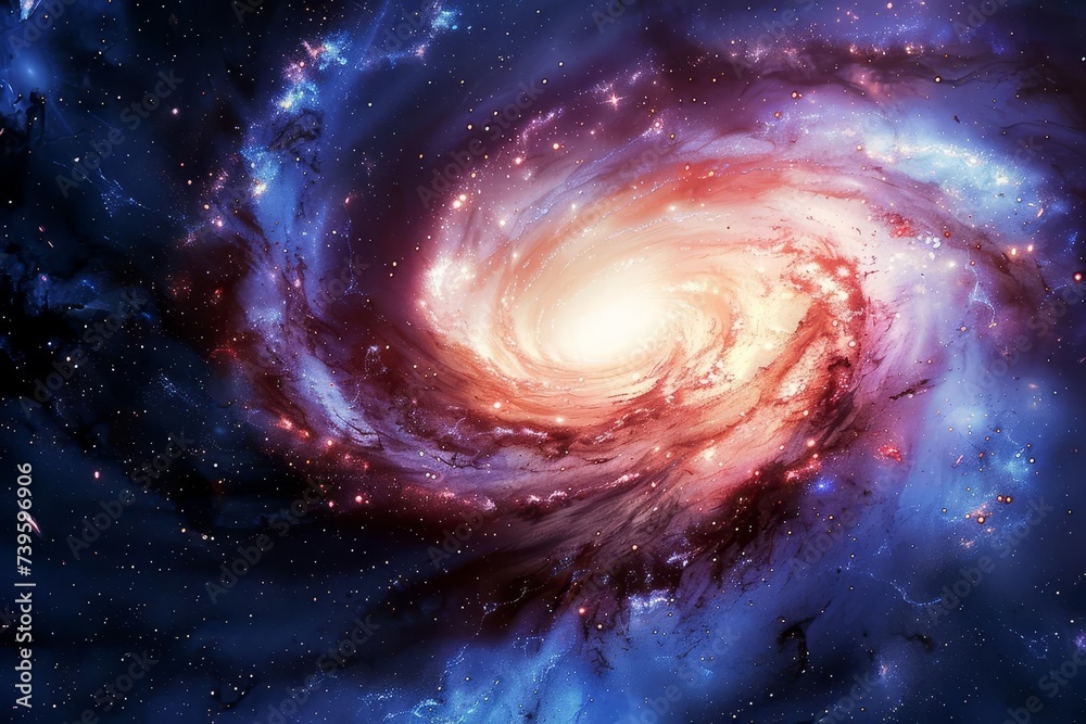 Stunning galaxy illustration Showcasing the vastness and beauty of the universe