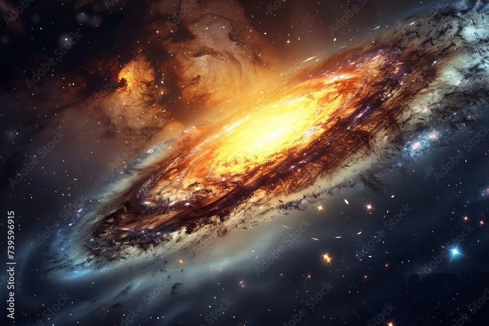 Stunning galaxy illustration Showcasing the vastness and beauty of the universe