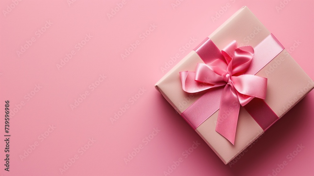 Pink gift box with satin bow Pink gift box with satin bow