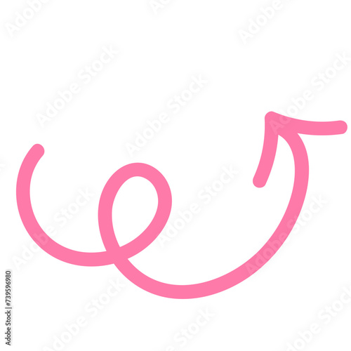 Curly hand drawn arow