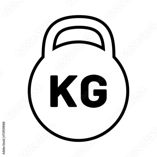 Kettlebell icon. Strength exercises and training. Vector illustration isolated on white background.