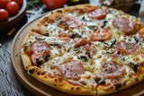 Mouthwatering European Style Pizza, delicious, Italian, cuisine, cheese