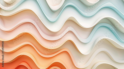 Colored modern wavy lines neomorphism abstract design