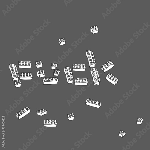Scattered parts of a construction set, collected into a word.