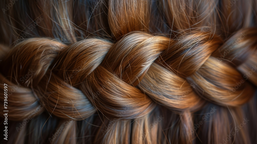Texture of a braided section of hair tightly woven with small bumps and ridges for added depth. Texture of a braided section of hair tightly woven with small bumps and ridges for added depth.