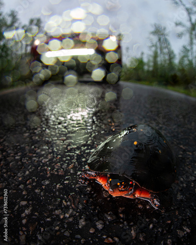 Spotted turtle (Clemmys guttata) photo