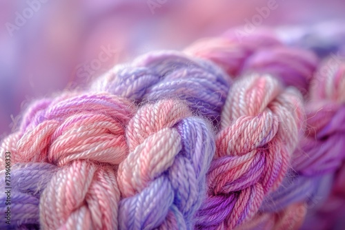 Close Up of Multicolored Skein of Yarn. Generative AI