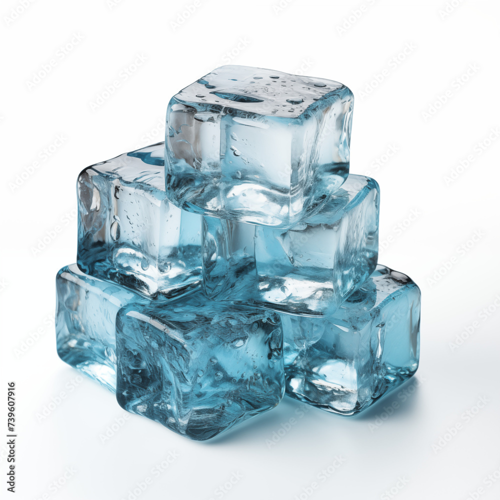 ice cubes isolated on white background ice cubes isolated on white background