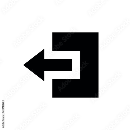 Free Download Icon input or output. Door with arrow, direction of movement. Access or registration symbol. - GFXLoad