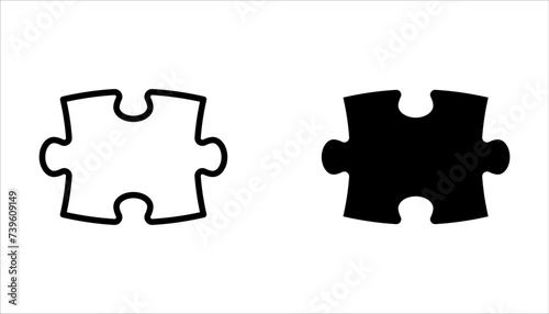 Puzzle compatible icon set. Jigsaw agreement vector illustration on white isolated background.