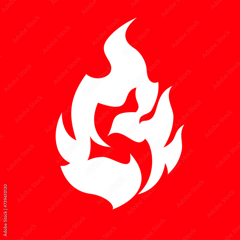 Abstract fire icon. Symbol of danger and importance. Designation of a hit, top or hot. Abstract fire icon. Symbol of danger and importance. Designation of a hit, top or hot.