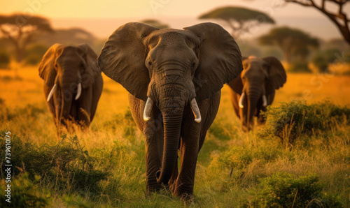 Experience the majesty of the African wilderness with the iconic silhouette of an elephant roaming the vast savannah, its majestic presence a testament to the untamed beauty of nature. 