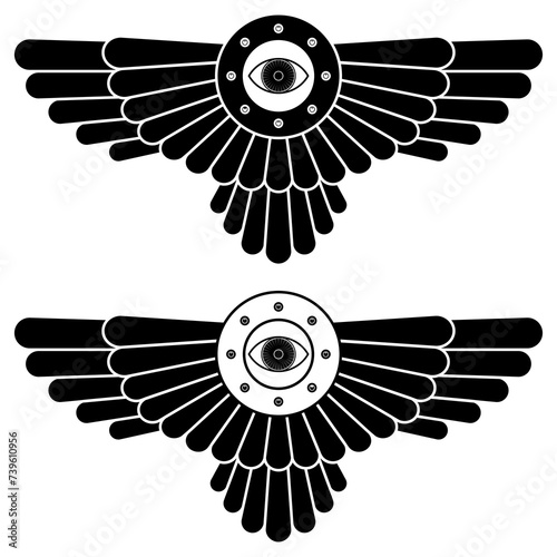 Zoroastrian winged disc photo