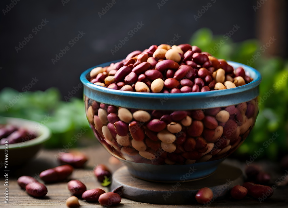 Beans in bowl on table Beans in bowl on table