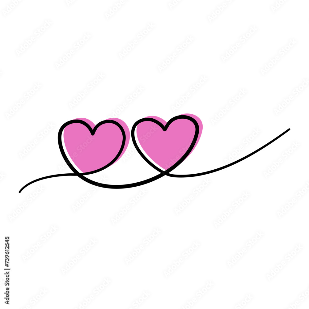 Pink Love Divider hand drawn Vector Pink Love Divider hand drawn Vector