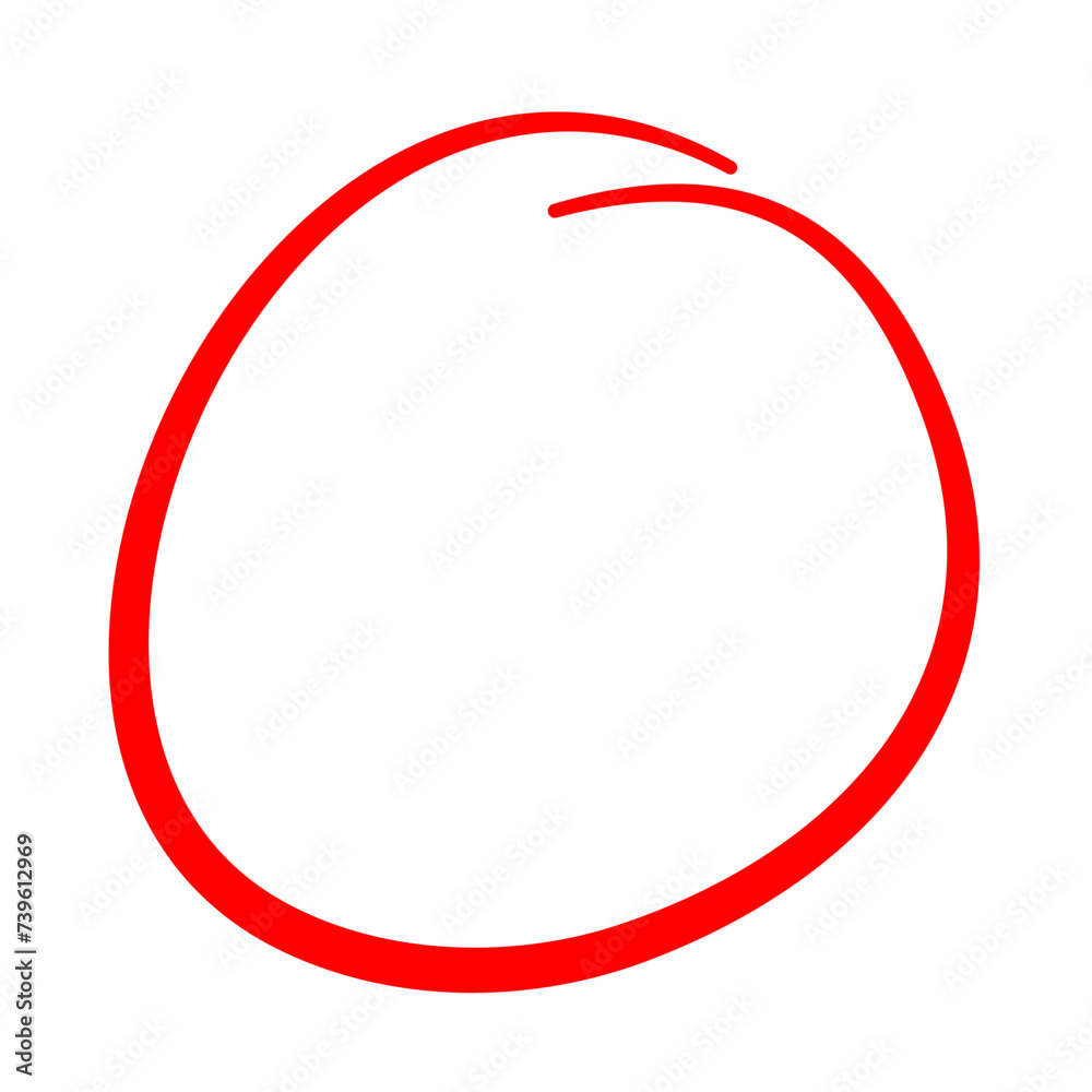 Red Circle Line Pencil Vector Red Circle Line Pencil Vector