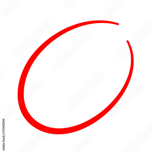 Red Circle Line Pencil Vector 