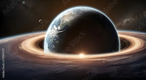 View on the earth planet from space © gmstockstudio
