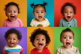 Set of diverse emotions displayed by toddlers Capturing moments of joy Excitement And celebration in their early years