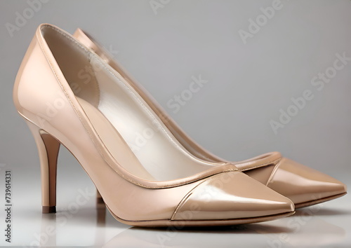 Female elegant shoes on white