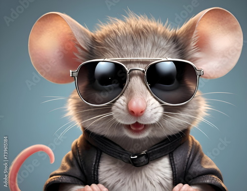 Funny mouse with the sunglasses