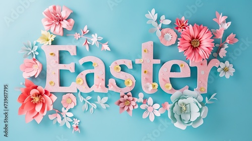 Easter Banner with carved flowers