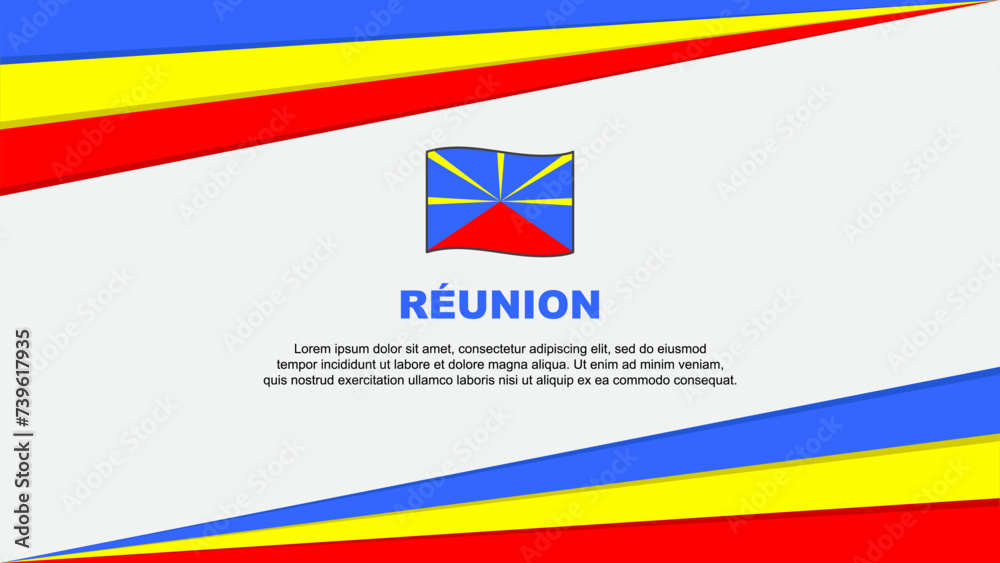Reunion Flag Abstract Background Design Template. Reunion Independence Day Banner Cartoon Vector Illustration. Design Reunion Flag Abstract Background Design Template. Reunion Independence Day Banner Cartoon Vector Illustration. Design