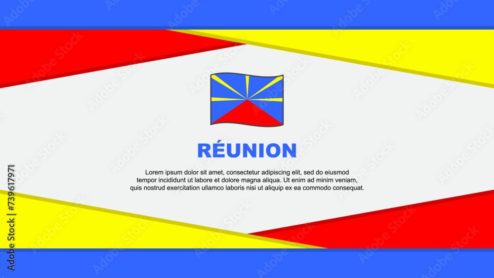 Reunion Flag Abstract Background Design Template. Reunion Independence Day Banner Cartoon Vector Illustration. Vector Reunion Flag Abstract Background Design Template. Reunion Independence Day Banner Cartoon Vector Illustration. Vector