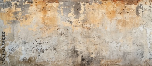 A detailed view of a weathered brown Wall with peeling paint that resembles a natural landscape painting  showcasing the interplay of colors and textures