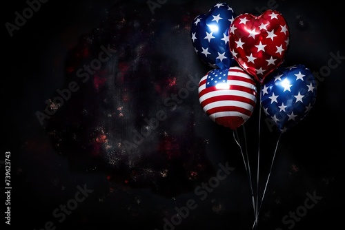 Red and blue balloons with copy space background