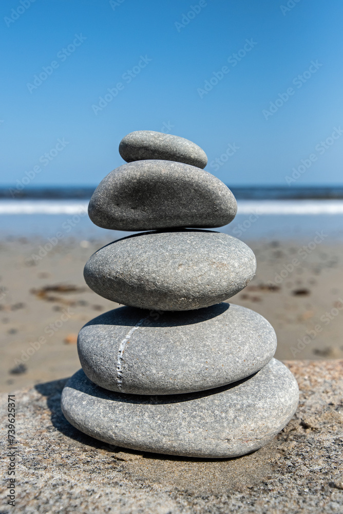 Rock cairn at the beach Rock cairn at the beach