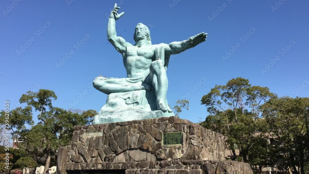 Nagasaki Peace Statue in Nagasaki Peace Park, Japan Nagasaki Peace Statue in Nagasaki Peace Park, Japan