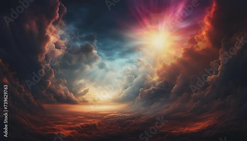 motion colorful sunrise in space