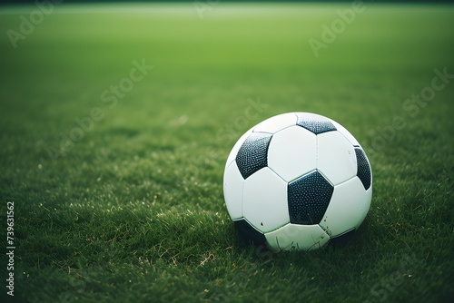 soccer ball on grass © Anthony