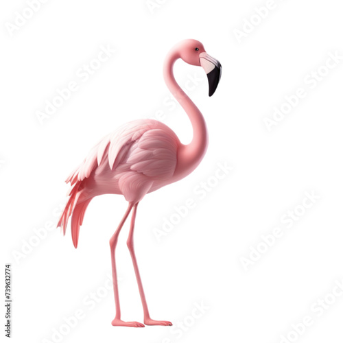Flamingo Cartoon Character Illustration Art SVG Generative AI.