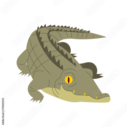 Crocodile Cartoon Style Illustration