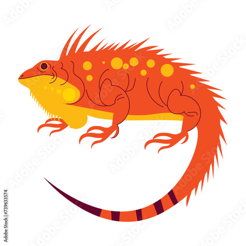 Iguana Cartoon Style Illustration