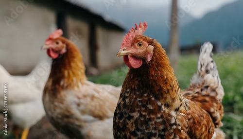 Farm chickens. 