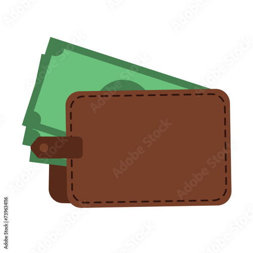 Wallet containing money vectorized