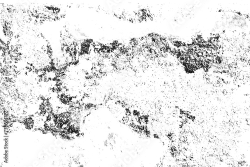 Background of black and white texture. Abstract monochrome pattern of spots, cracks, dots, chips. PNG File