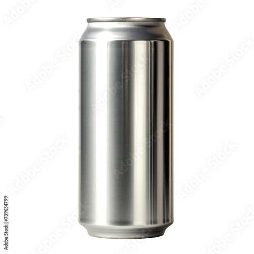 Isolated Aluminum Drink Can, Metal Beverage Container 12 ounce 300ml Blank with No Label