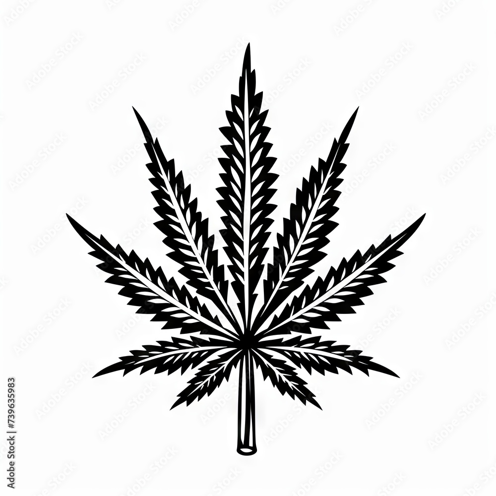 organic cannabis leaf logo design for branding, Generative AI organic cannabis leaf logo design for branding, Generative AI