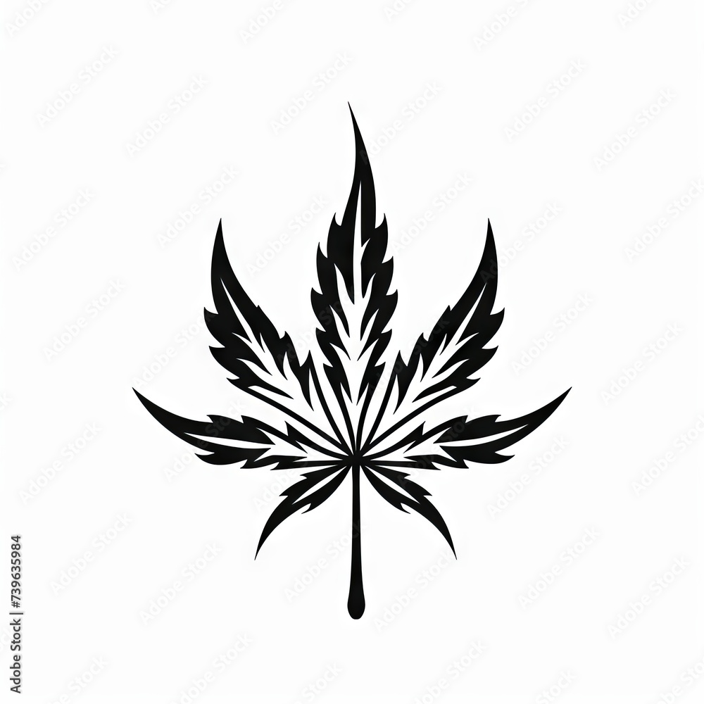 organic cannabis leaf logo design for branding, Generative AI